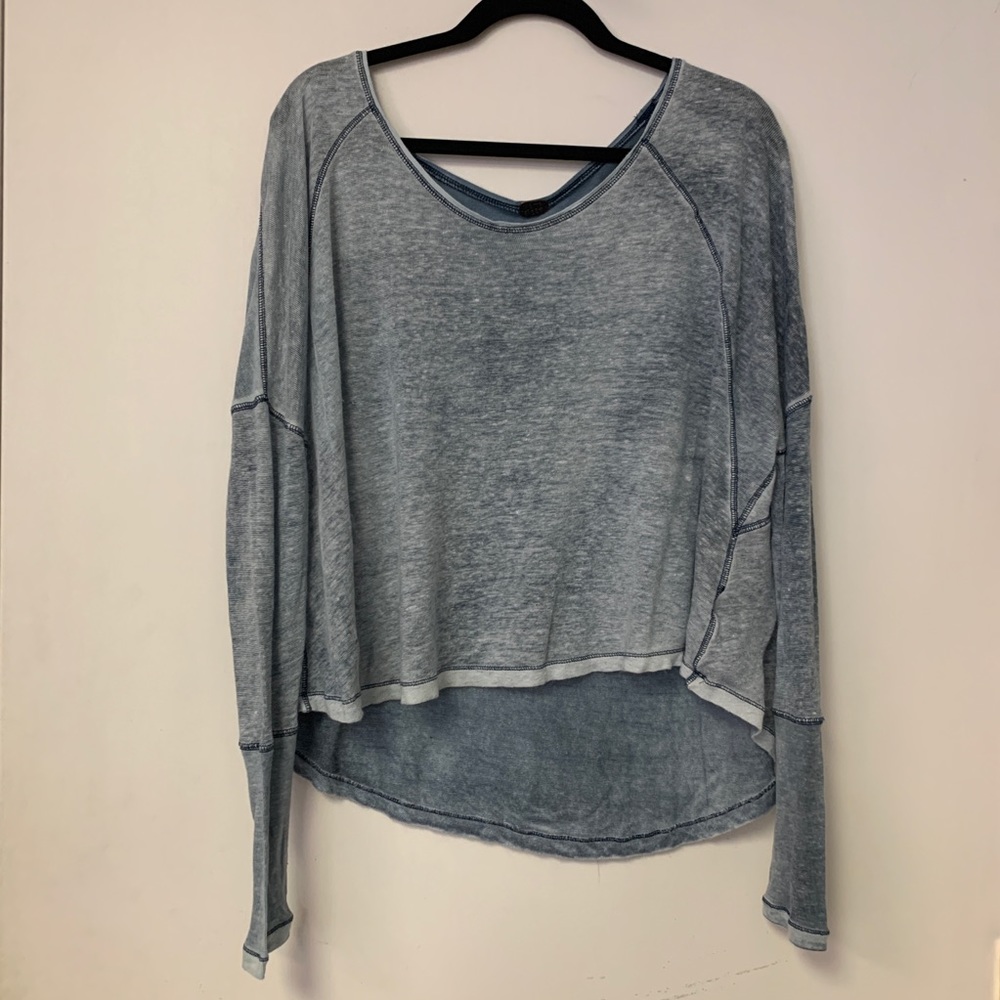 We the Free // Pale Blue Relaxed Long Sleeve Top